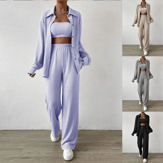 Damen Zweiteiliges Lounge-Set mit Oberteil und weiter Hose