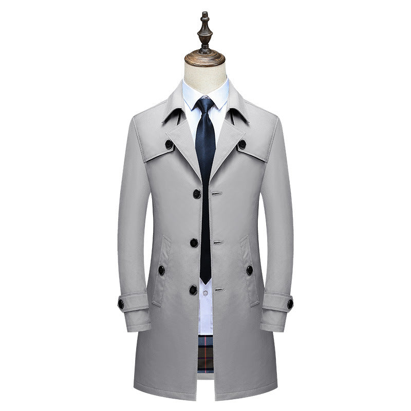 Herren Eleganter Slim-Fit Trenchcoat mit klassischer Knopfleiste und verstellbaren Manschetten Shop Nory