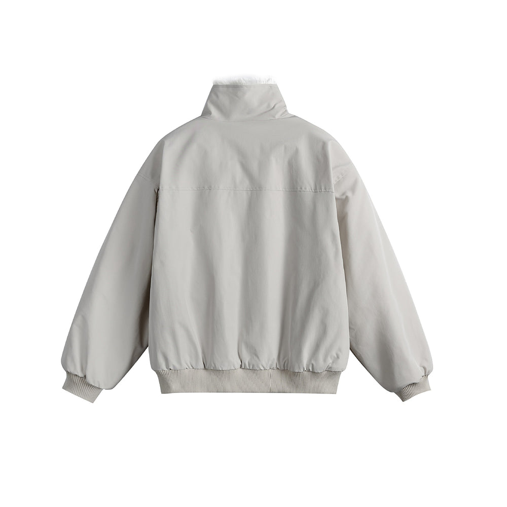 Unisex Boxy-wattierter Blouson mit hohem Stehkragen und Teddyfutter Shop Nory