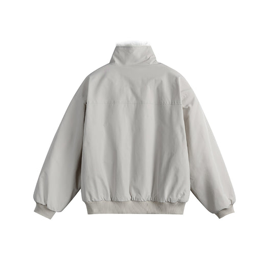 Unisex Boxy-wattierter Blouson mit hohem Stehkragen und Teddyfutter Shop Nory