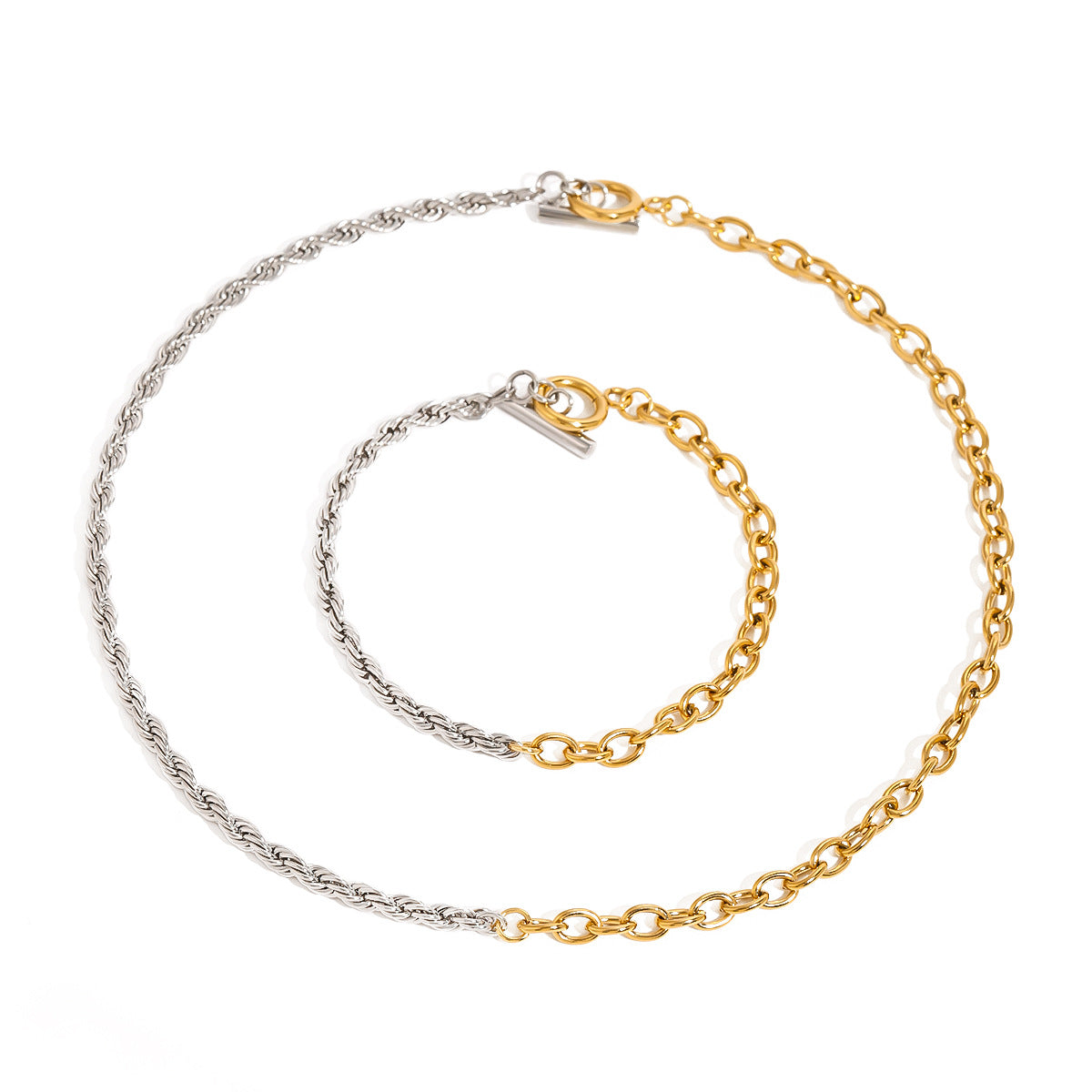 Damen Armband mit elegantem zweifarbigem Edelstahl-Design und hypoallergenen Eigenschaften Shop Nory
