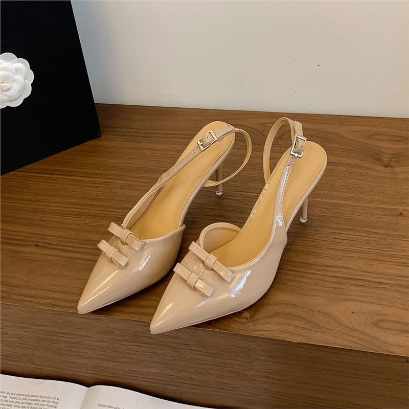 Damen elegante Slingback-Pumps mit Schleifenverzierung