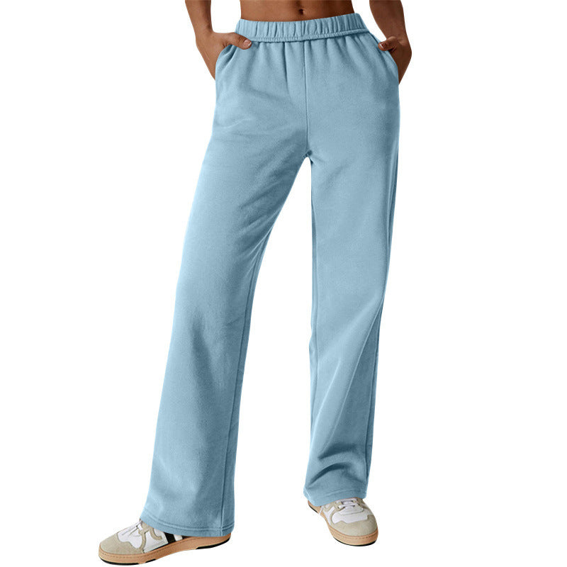 Damen nan weite hochgeschnittene Jogginghose aus weichem Sweat mit elastischem Bund und Eingrifftaschen Shop Nory