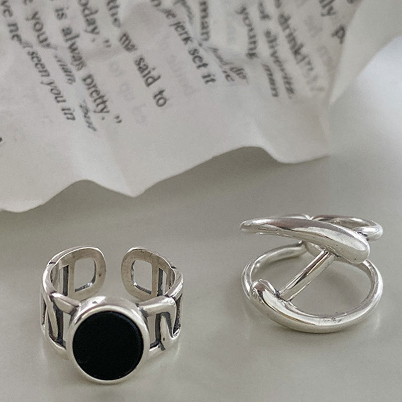 Damen Modischer Offener Ring mit stilvollem Kreis- und Zickzack-Design Shop Nory