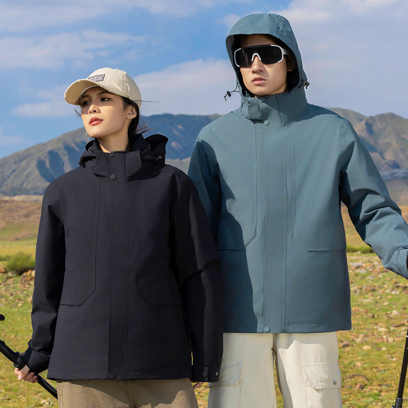 Herren Leichter wasserdichter Parka mit verstellbarer Kapuze und verdecktem Reißverschluss Shop Nory