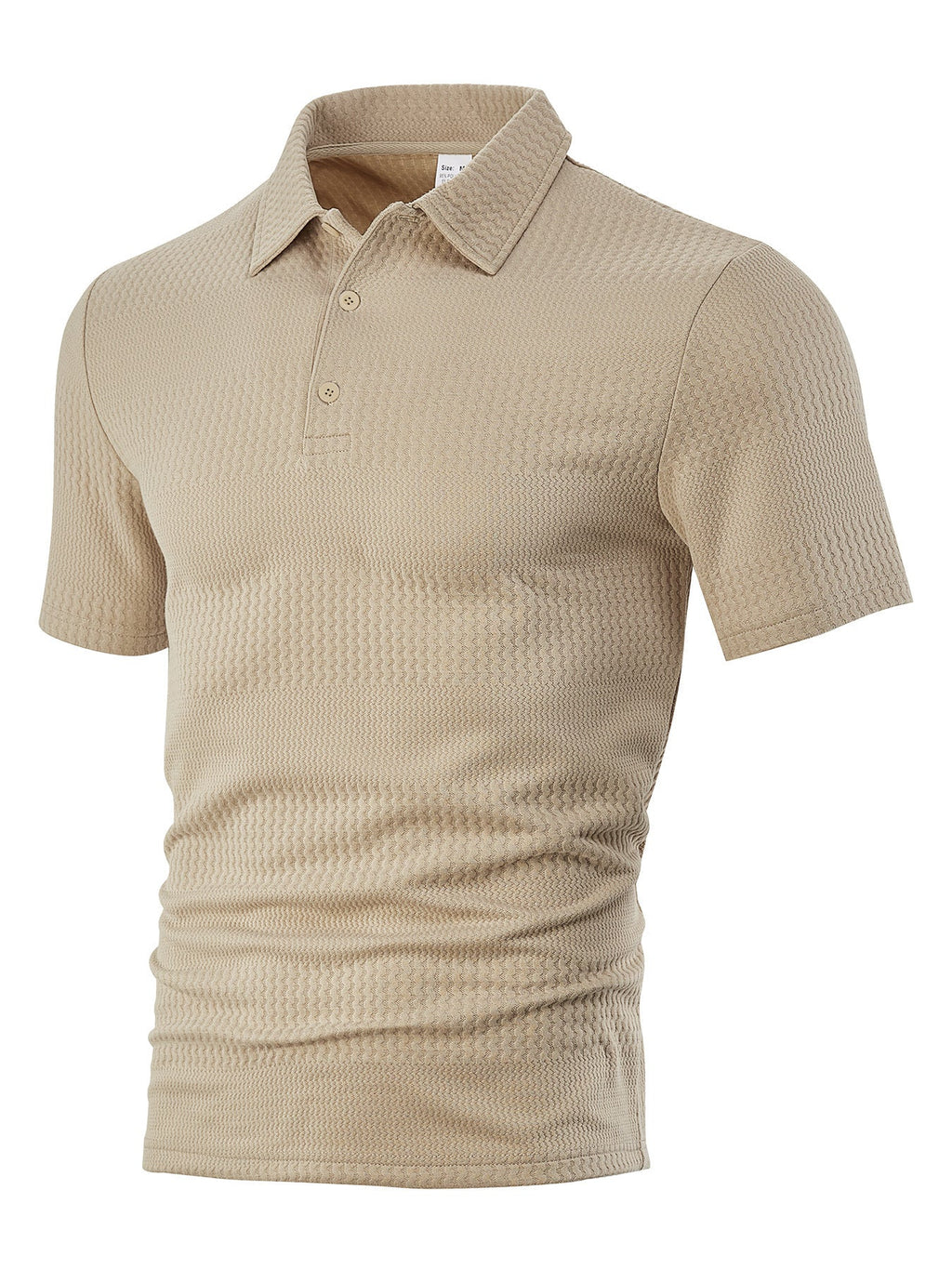 Herren nan körperbetontes Kurzarm-Polo aus elastischem Jacquardstrick mit Hemdkragen