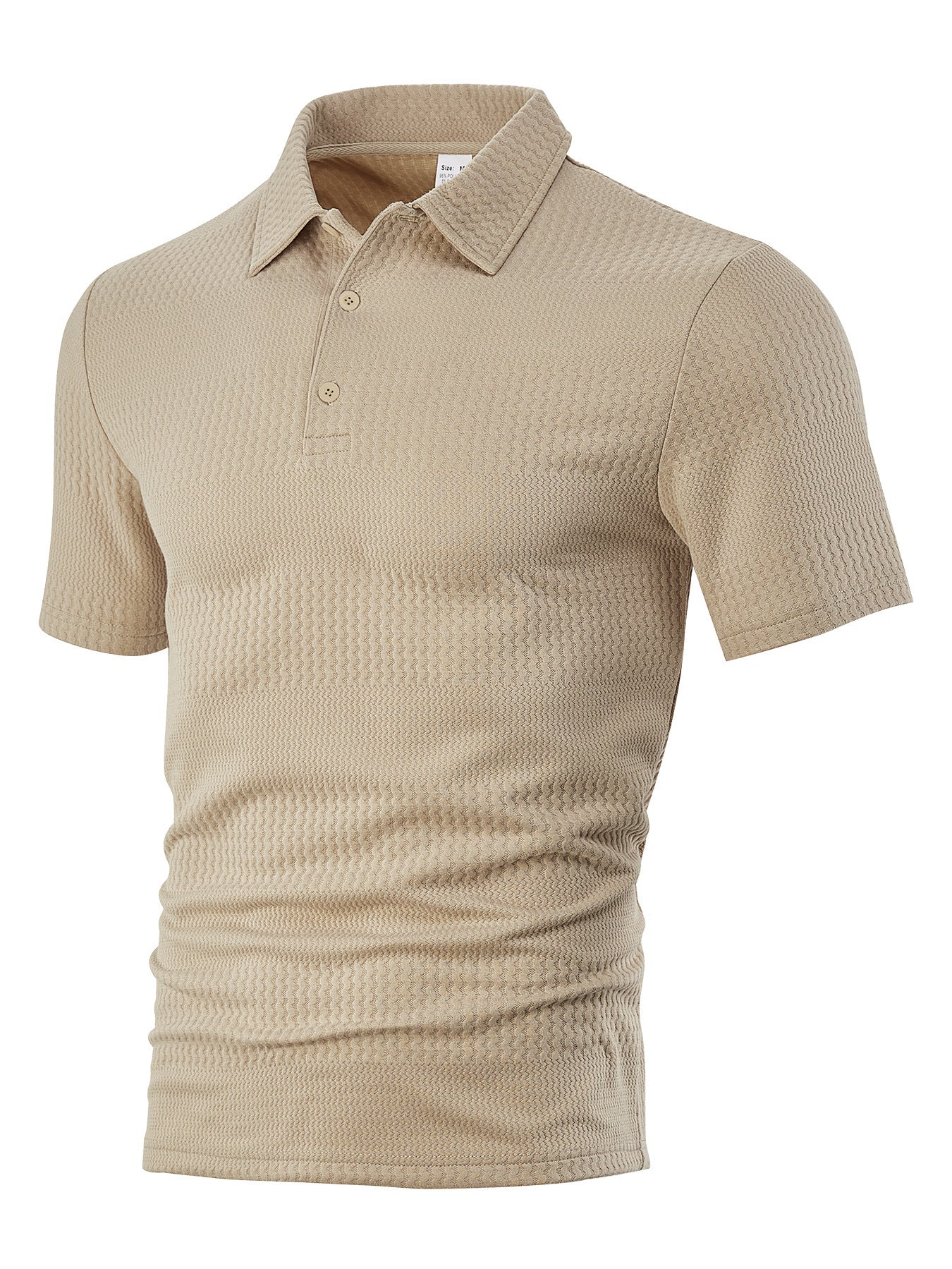 Herren nan körperbetontes Kurzarm-Polo aus elastischem Jacquardstrick mit Hemdkragen