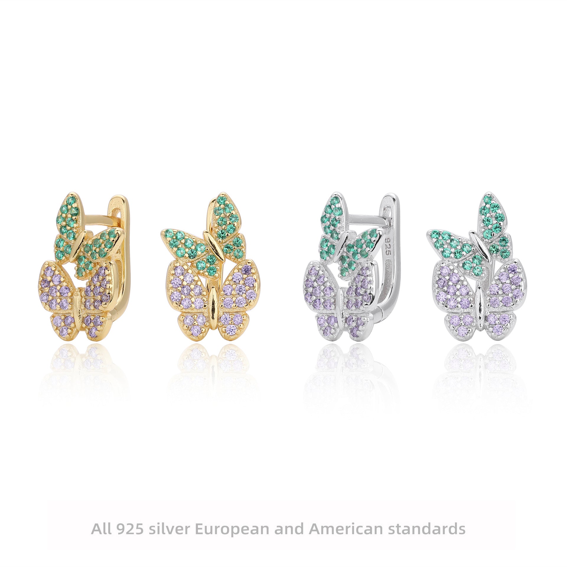 Damen Ohrhänger im eleganten Schmetterlingsdesign aus hochwertigem 925 Sterling Silber Shop Nory