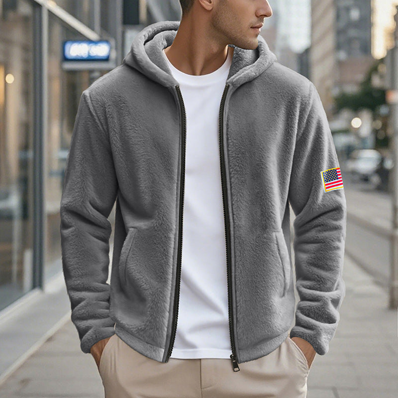 Herren gemütlicher Kapuzenpullover aus weichem Fleece mit bequemem Schnitt Shopnory