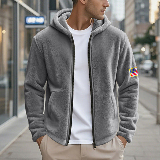 Herren gemütlicher Kapuzenpullover aus weichem Fleece mit bequemem Schnitt Shopnory