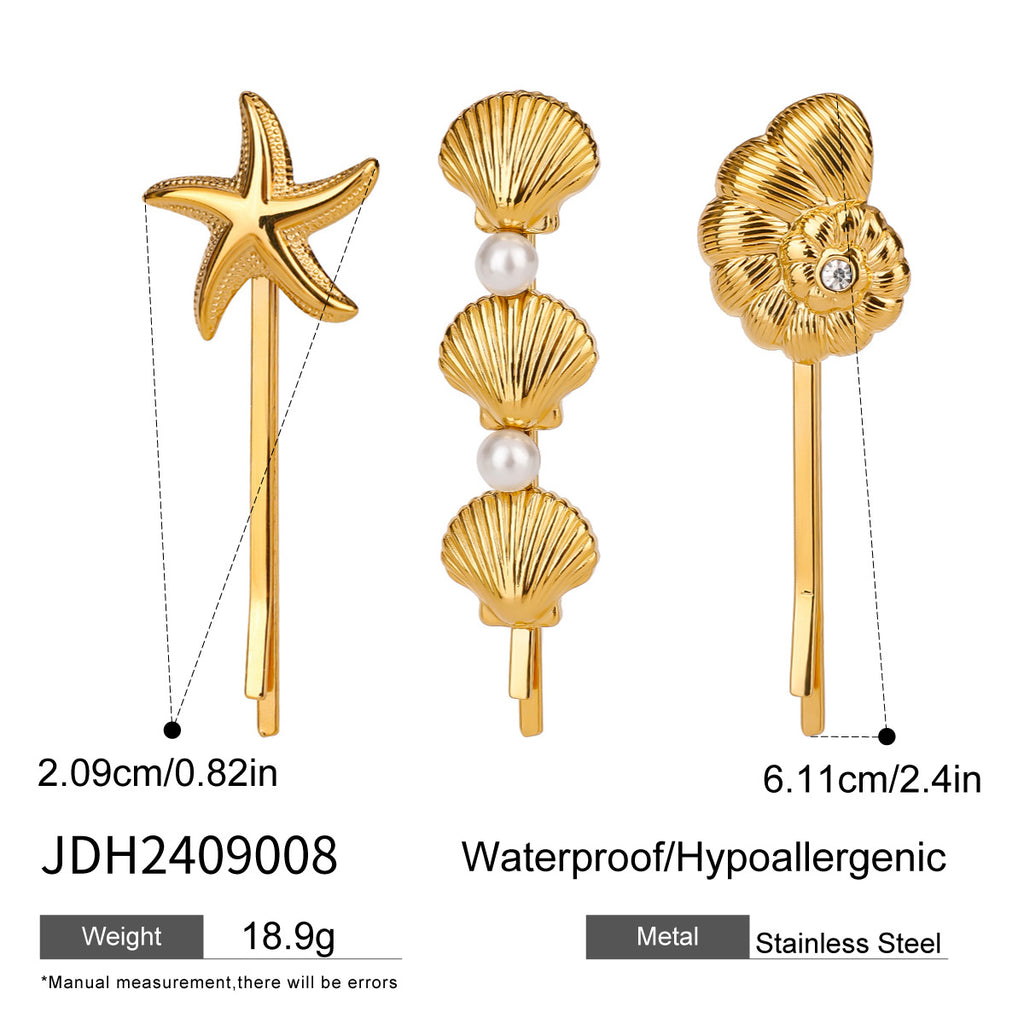 Damen Haarschmuck mit maritimen Muschelmotiven und hypoallergener Edelstahlverarbeitung Shop Nory