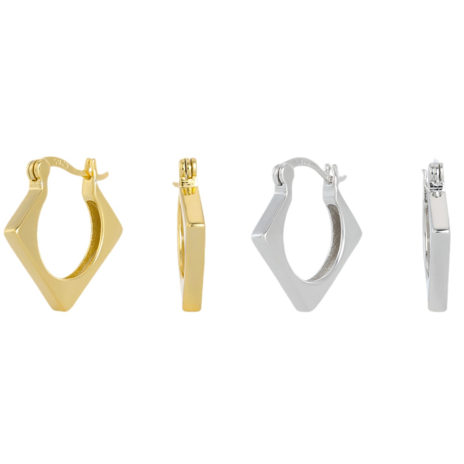 Damen Ohrhänger im modernen Diamantdesign aus hochwertigem 925 Sterling Silber Shop Nory