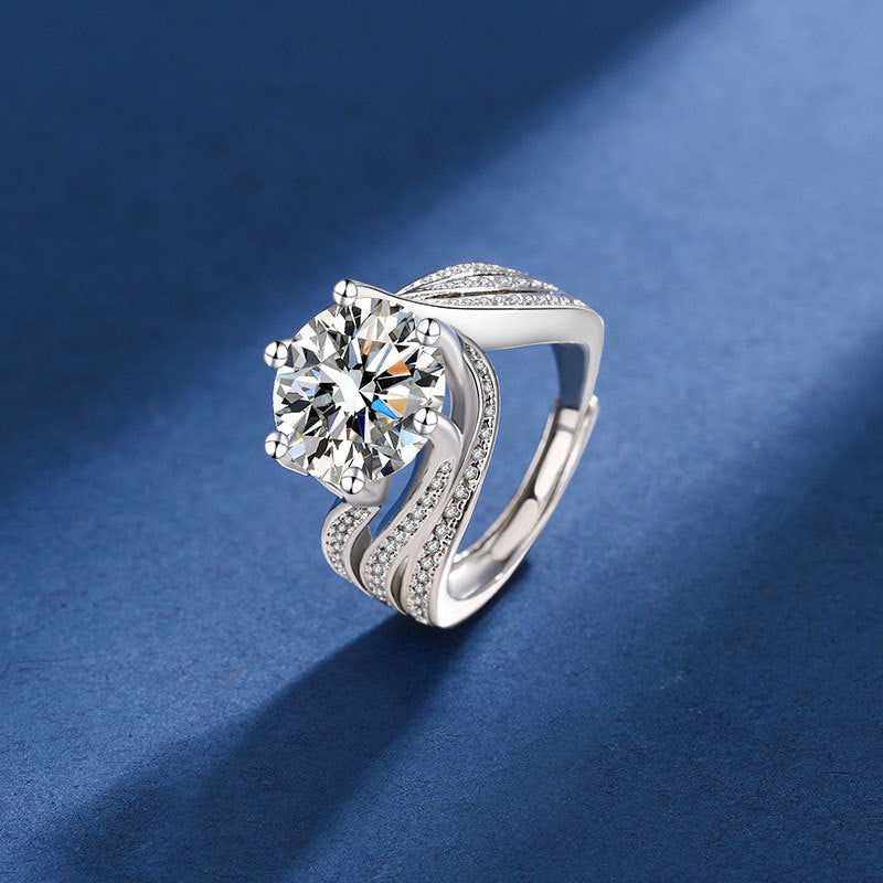 Damen Eleganter und funkelnder Solitär Ring Shop Nory