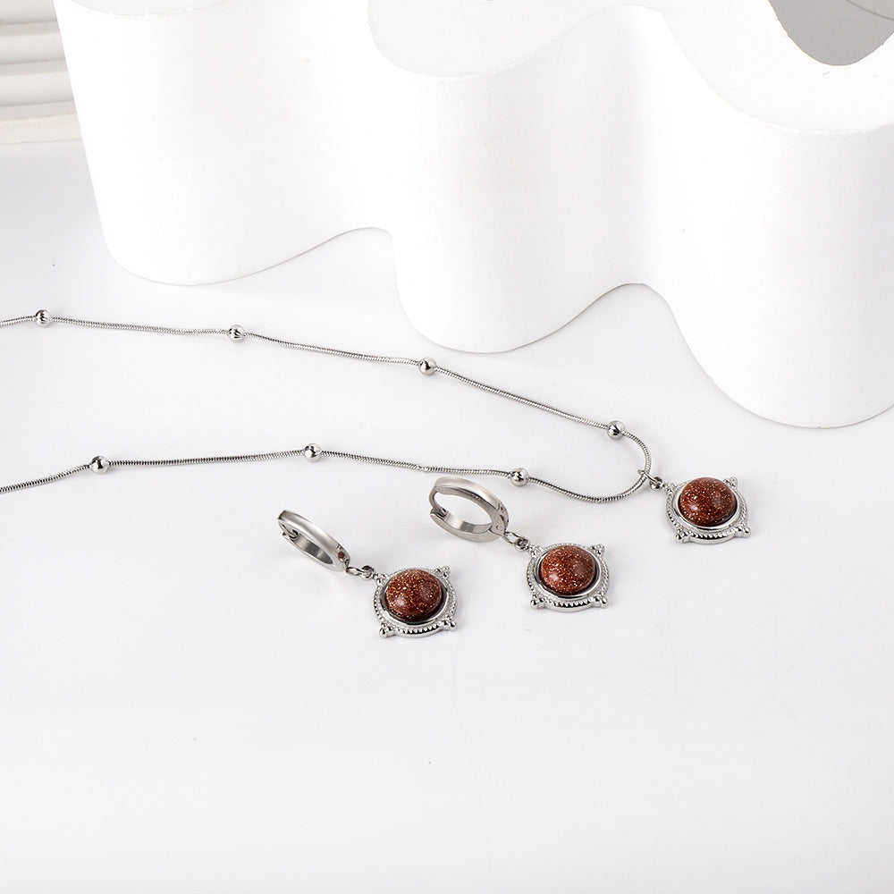 Damen Schmuckset mit funkelndem Anhänger und passenden Ohrsteckern Shop Nory