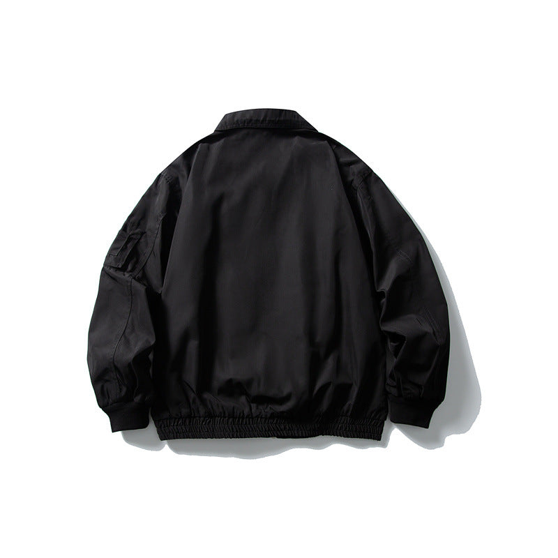 Herren Leichte Utility-Blousonjacke mit Reißverschluss, Ärmeltasche und elastischem Saum Shop Nory