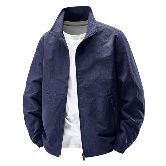 Herren Ultraleichte winddichte Freizeitblousonjacke mit Stehkragen und Reißverschlusstaschen Shop Nory