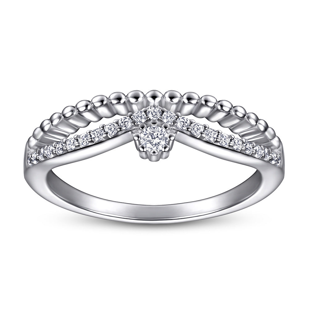 Damen Verlobungsring mit herzförmigem Hauptstein und kunstvollem Zirkonia-Besatz Shop Nory