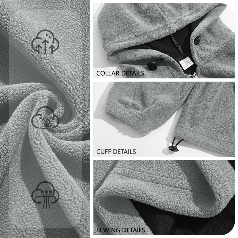 Herren Fleece-Hoodie mit halbem Reißverschluss, Kängurutasche und verstellbarer Kapuze Shop Nory