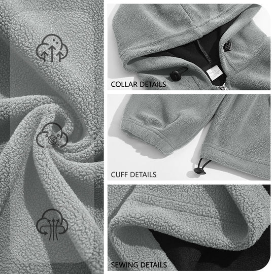 Herren Fleece-Hoodie mit halbem Reißverschluss, Kängurutasche und verstellbarer Kapuze Shop Nory