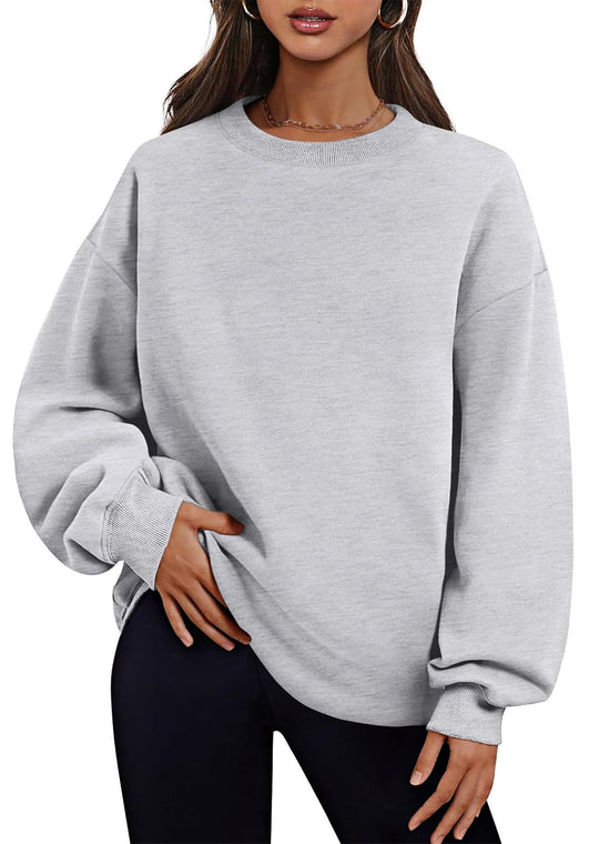 Damen nan verlängertes Oversize Rundhalspullover mit seitlichen Eingrifftaschen, Rippbündchen und überschnittener Schulter Shop Nory