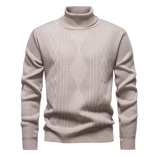 Herren Feinstrick-Rollkragenpullover mit Zopfmuster und schmaler Passform Shop Nory