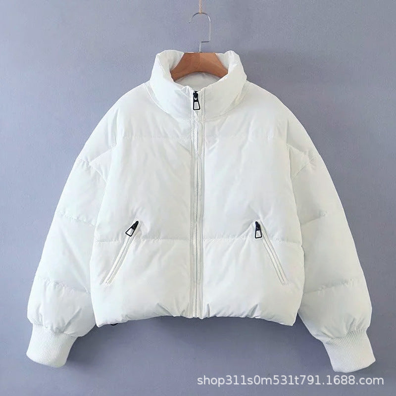 Damen Kurzer Stepp‑Puffer mit hohem Stehkragen und gerippten Bündchen Shop Nory