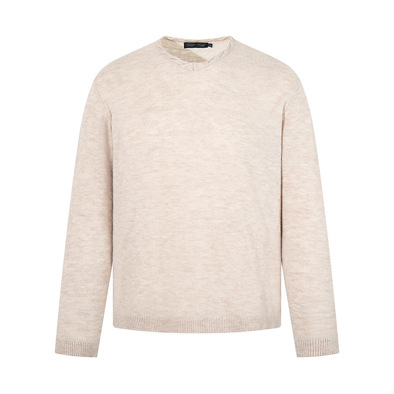 Herren Feinstrickpullover mit Rundhalsausschnitt, lockerer Passform und geripptem Saum Shop Nory