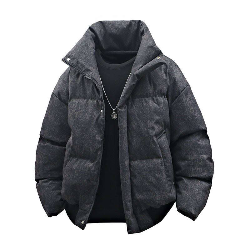 Herren Kurze wattierte Steppjacke mit hohem Stehkragen und matter Strukturoptik Shop Nory