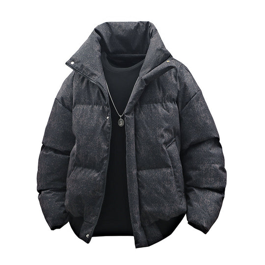 Herren Kurze wattierte Steppjacke mit hohem Stehkragen und matter Strukturoptik Shop Nory
