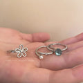 Damen Ring-Set mit filigranen Blütenmotiven und elegantem Edelsteindetail Shop Nory