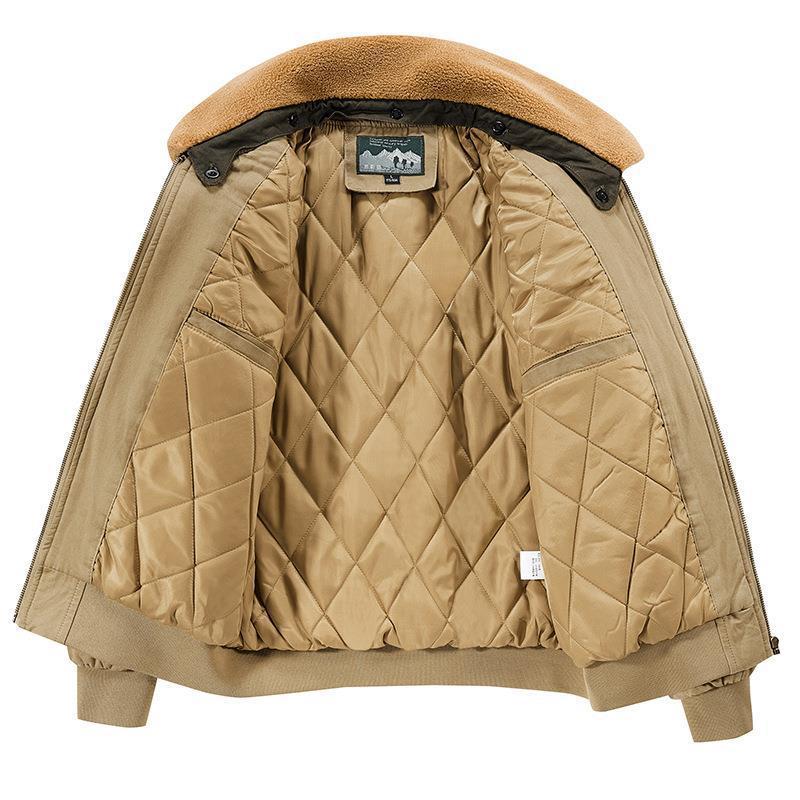 Herren Canvas-Bomberjacke mit gesteppter Thermofütterung und Teddykragen Shop Nory