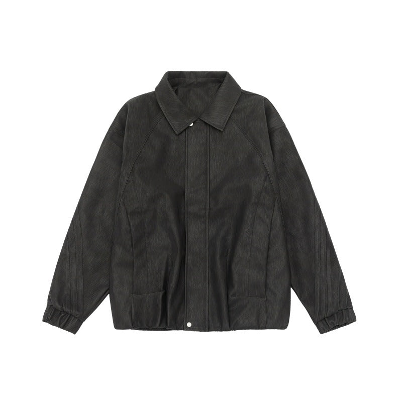 Unisex Boxy-Overhemdjacke mit verdeckter Druckknopfleiste, Raglannähten und elastischem Saum Shop Nory