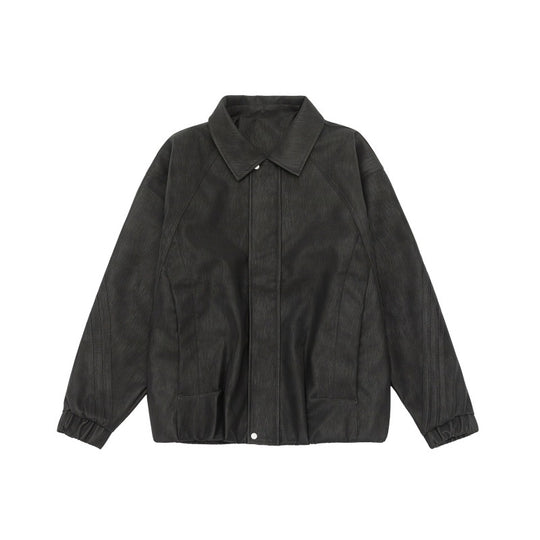 Unisex Boxy-Overhemdjacke mit verdeckter Druckknopfleiste, Raglannähten und elastischem Saum Shop Nory