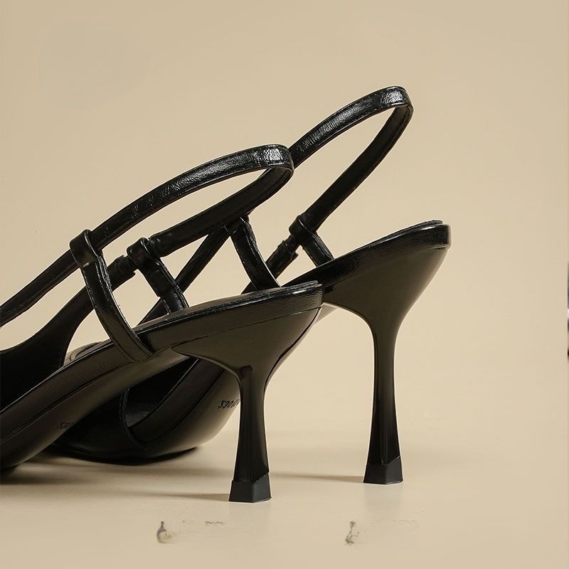Damen elegante Slingback Pumps mit metallic glänzendem Obermaterial