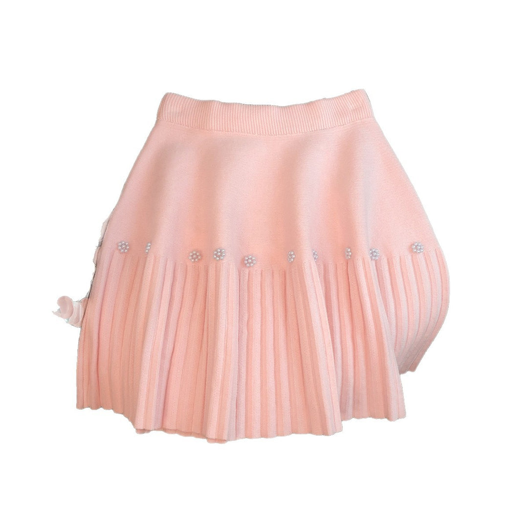 Damen Plissierter Rock mit dekorativen Perlen Shop Nory