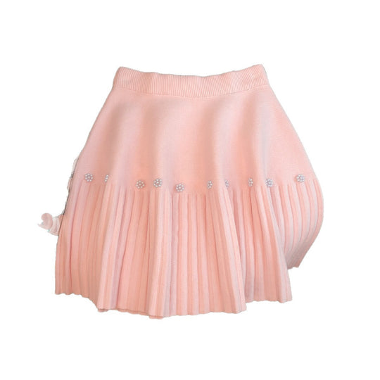 Damen Plissierter Rock mit dekorativen Perlen Shop Nory