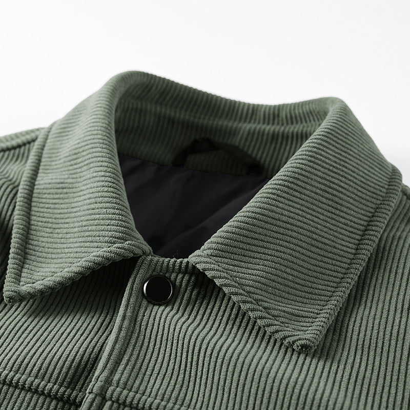 Herren Kordjacke mit gestepptem Innenfutter, zwei Brusttaschen und Druckknopfverschluss Shop Nory