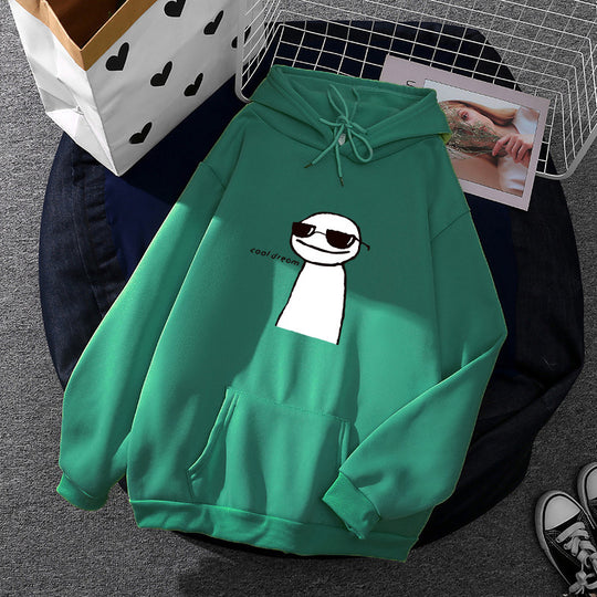 Damen nan Kapuzenpullover mit minimalistischer Grafik, lockerer Oversize-Passform und Kängurutasche Shop Nory