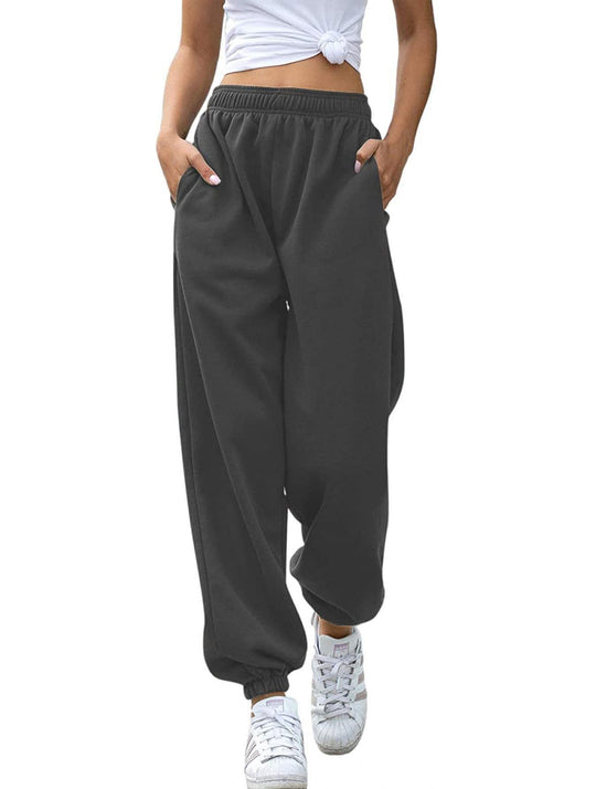 Damen nan Baggy-Sweathose im Retro‑Look mit hohem Komfortbund tiefem Schritt seitlichen Einschubtaschen und elastischen Knöchelbündchen Shop Nory