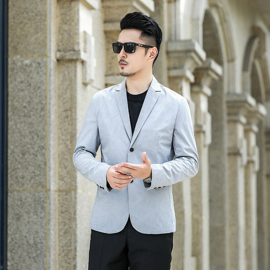 Herren Slim-Fit Sakko mit dezentem Allover‑Punktmuster Shop Nory