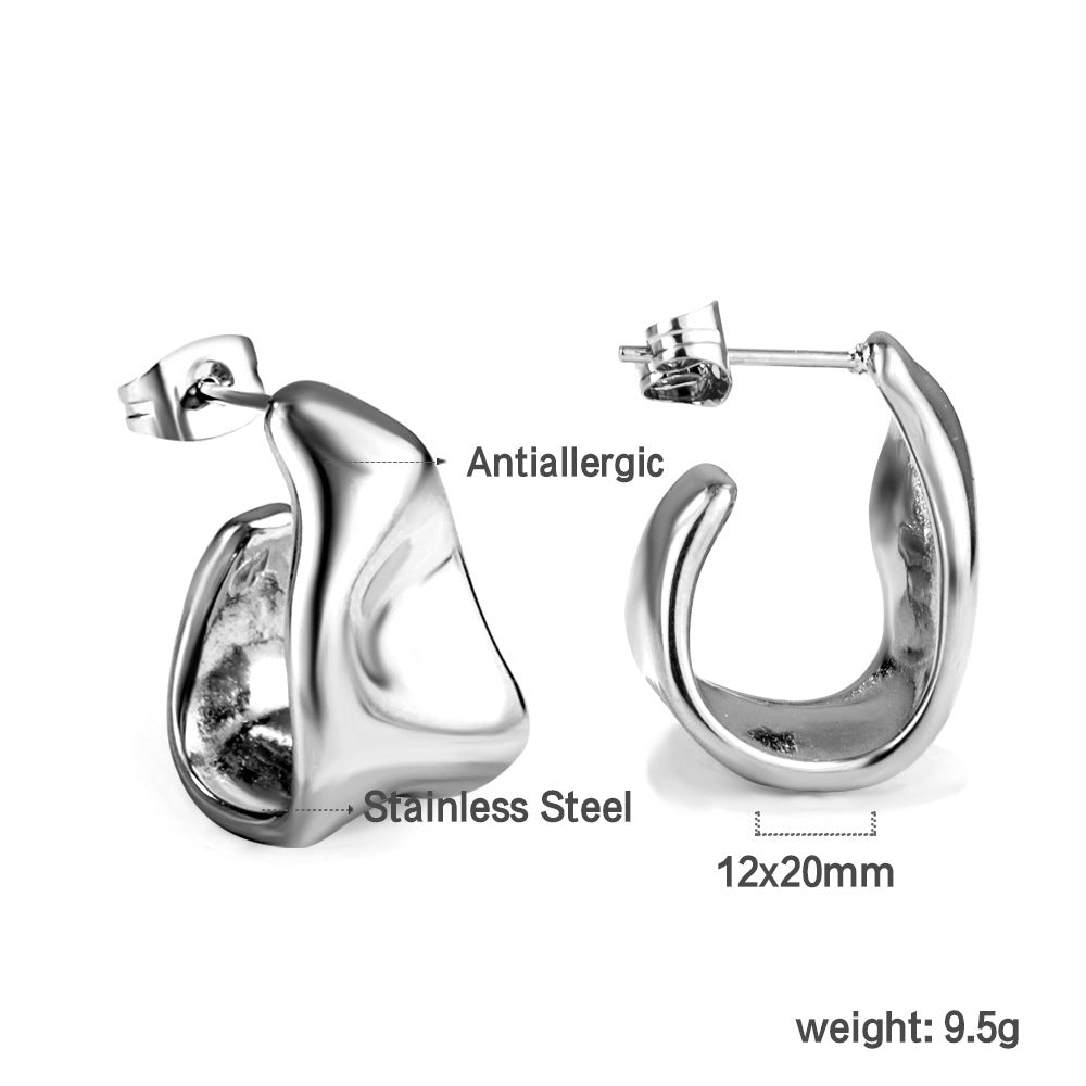 Damen elegante Edelstahl Ohrhänger Shop Nory