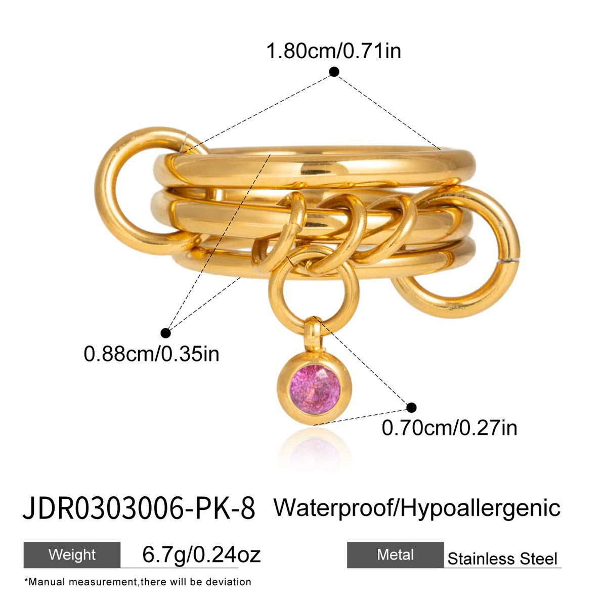 Damen Armband mit grünem Kristallanhänger und wasserfestem Design Shop Nory