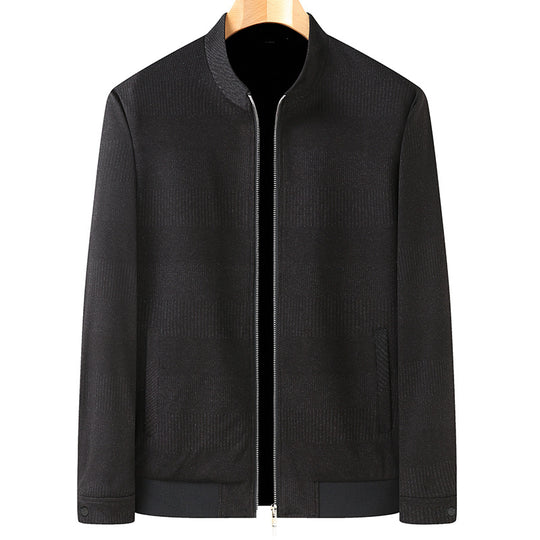 Herren Strukturierte Bomberjacke mit feiner Streifenstruktur und verdecktem Reißverschluss Shop Nory