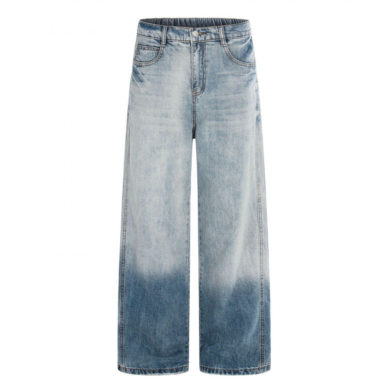 Damen Weite High-Waist Denim-Jeans mit Ombre-Saum und elastischem Rückenteil Shop Nory
