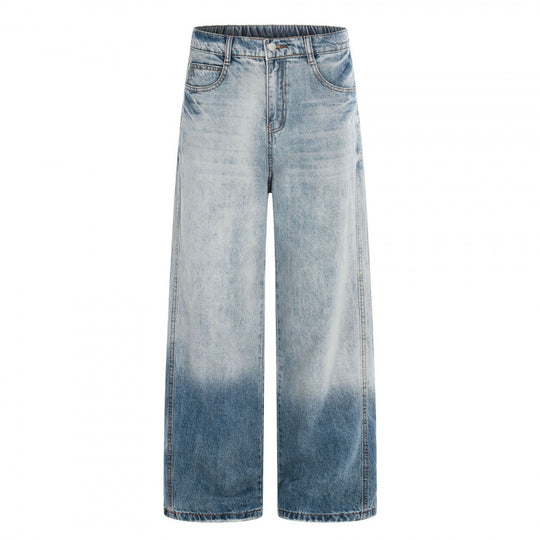 Damen Weite High-Waist Denim-Jeans mit Ombre-Saum und elastischem Rückenteil Shop Nory