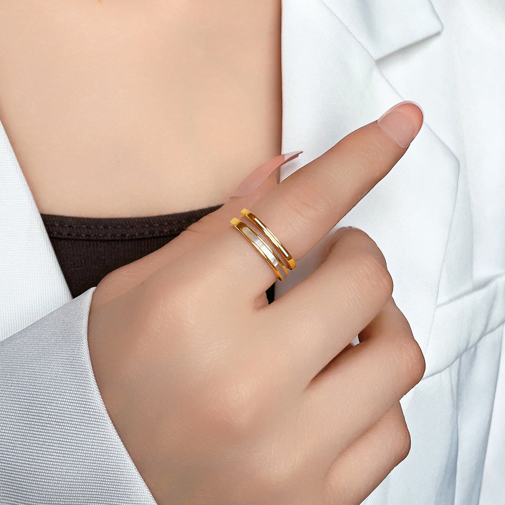 Damen Elegantes und modernes Stapelring-Set Shop Nory