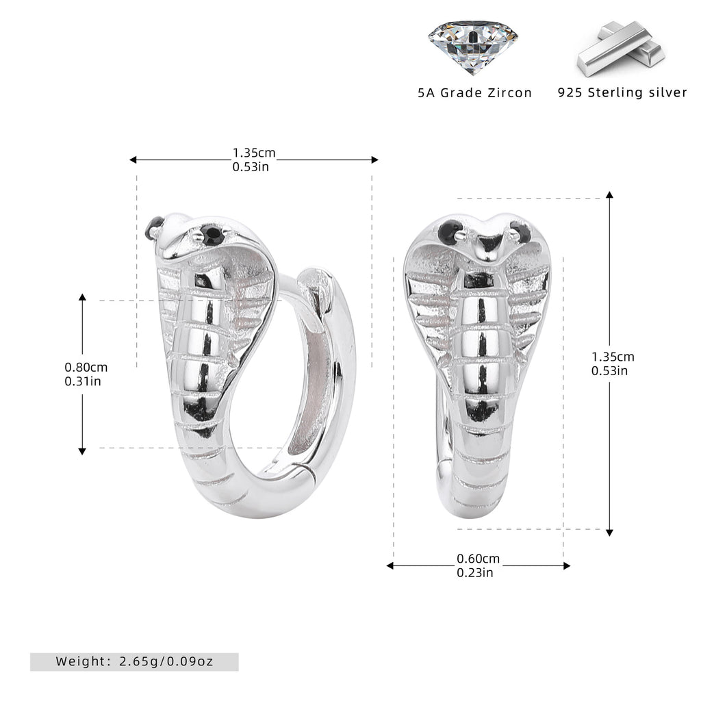 Damen Ohrhänger im eleganten Schlangen-Design aus hochwertigem 925 Sterling Silber Shop Nory