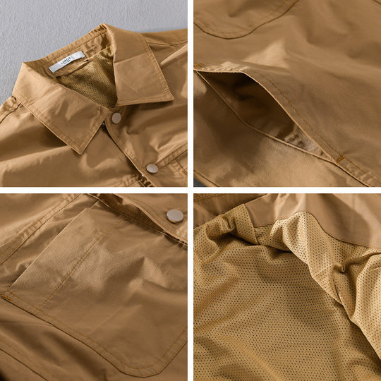 Herren Leichtes Baumwoll-Overshirt mit Kentkragen, aufgesetzten Brusttaschen und Relaxed-Fit Shop Nory
