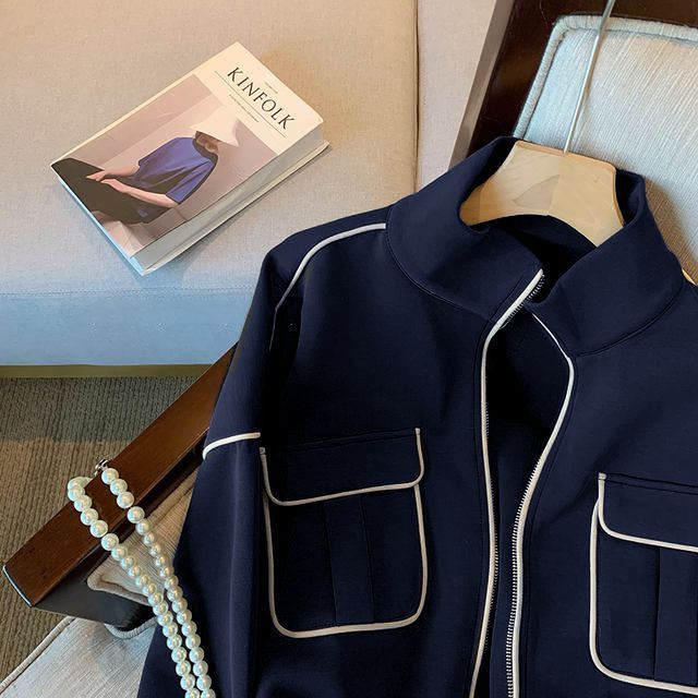 Damen Modische Cropped-Jacke mit Taschen Shop Nory