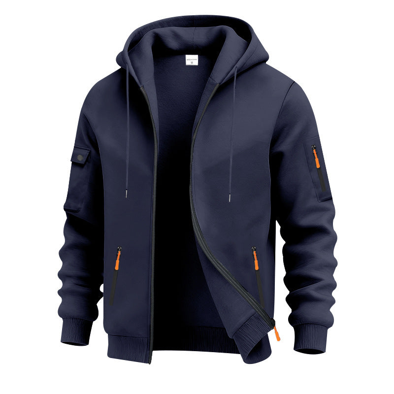 Herren funktionale Kapuzenjacke mit technischen Taschen